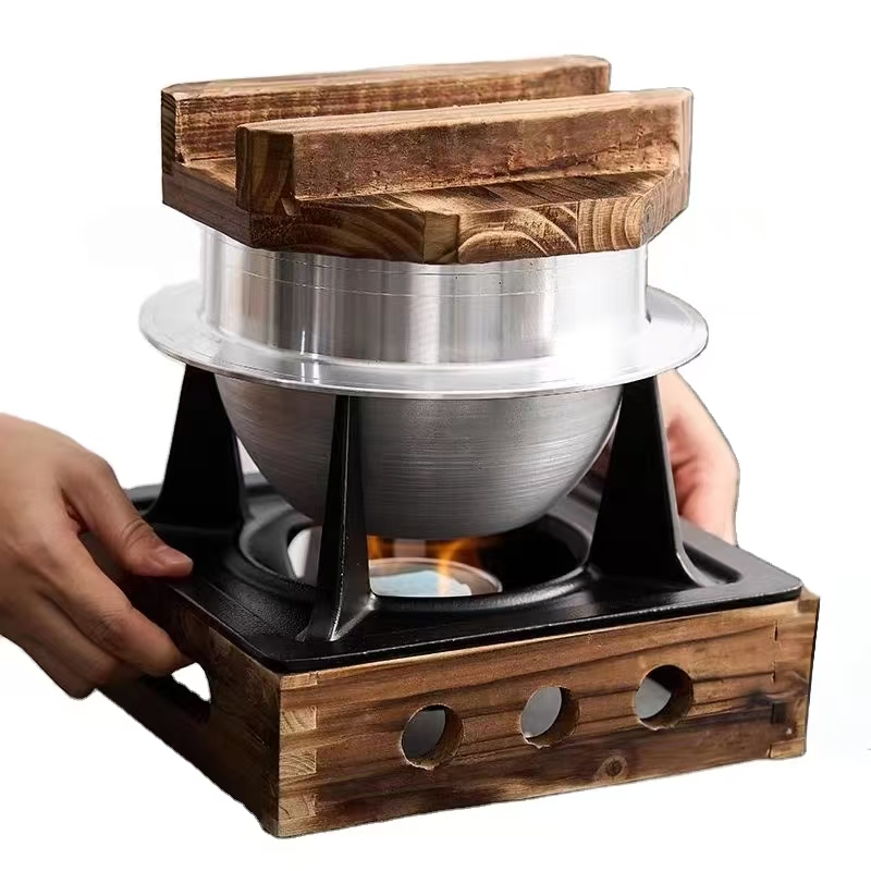 Camping Cooking Rice - Japanese Style Oolong Pot Alcohol Stove