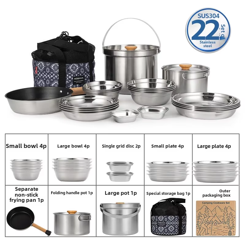 Camping Cooking Rice - NOBANA Newest Outdoor Stainless Steel Pot