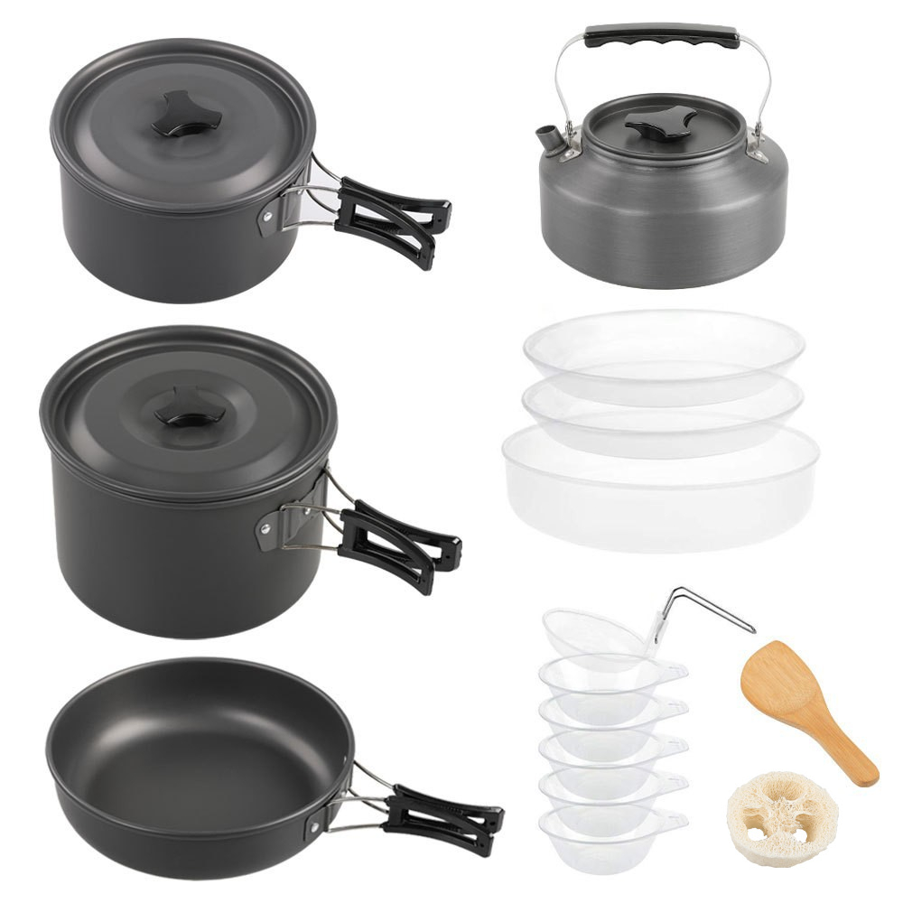 Camping Cooking Set Large - Outdoor large cooking set, 2-4 person