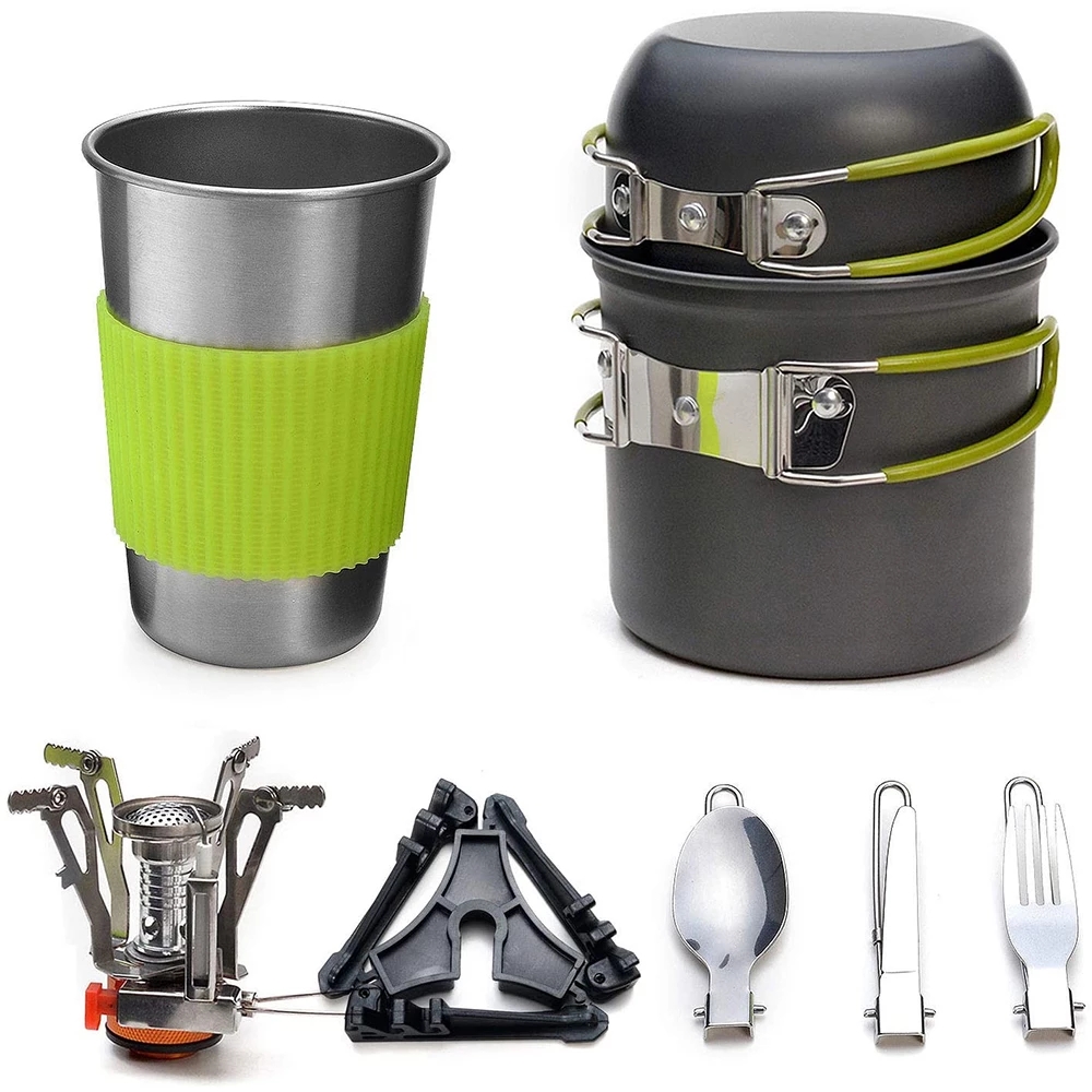 Camping Cooking Rice - Camping Cookware Kit with Stove Outdoor