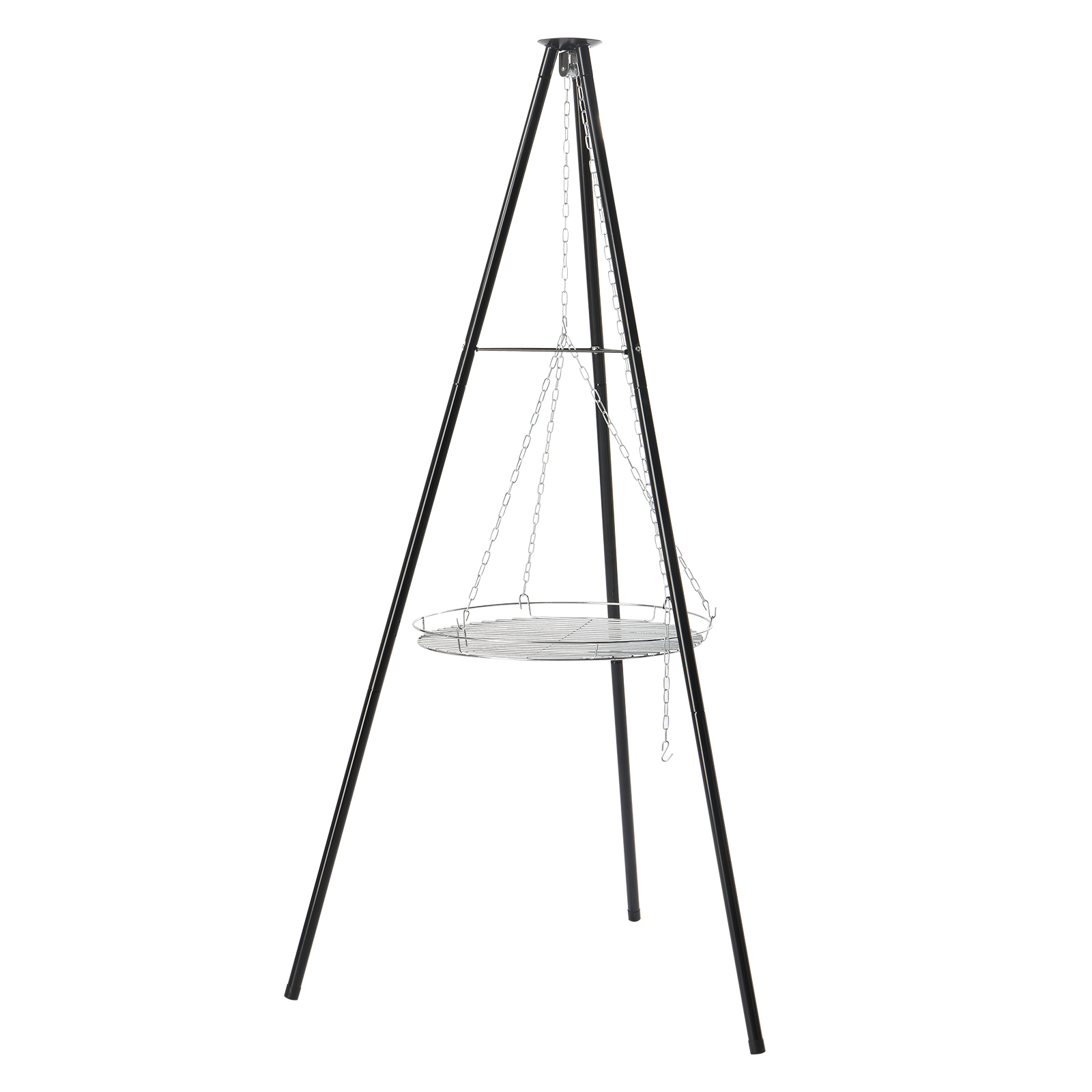 Camping Cooking Over Fire - Campfire Tripod Grill Adjustable Height BBQ