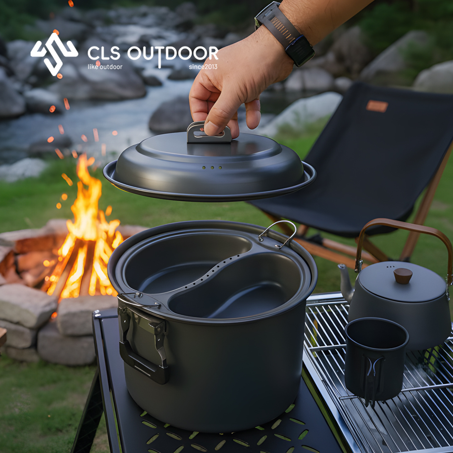 6.5L Large Capacity Mandarin D - Camping Cooking Set Large ulasan dan harga