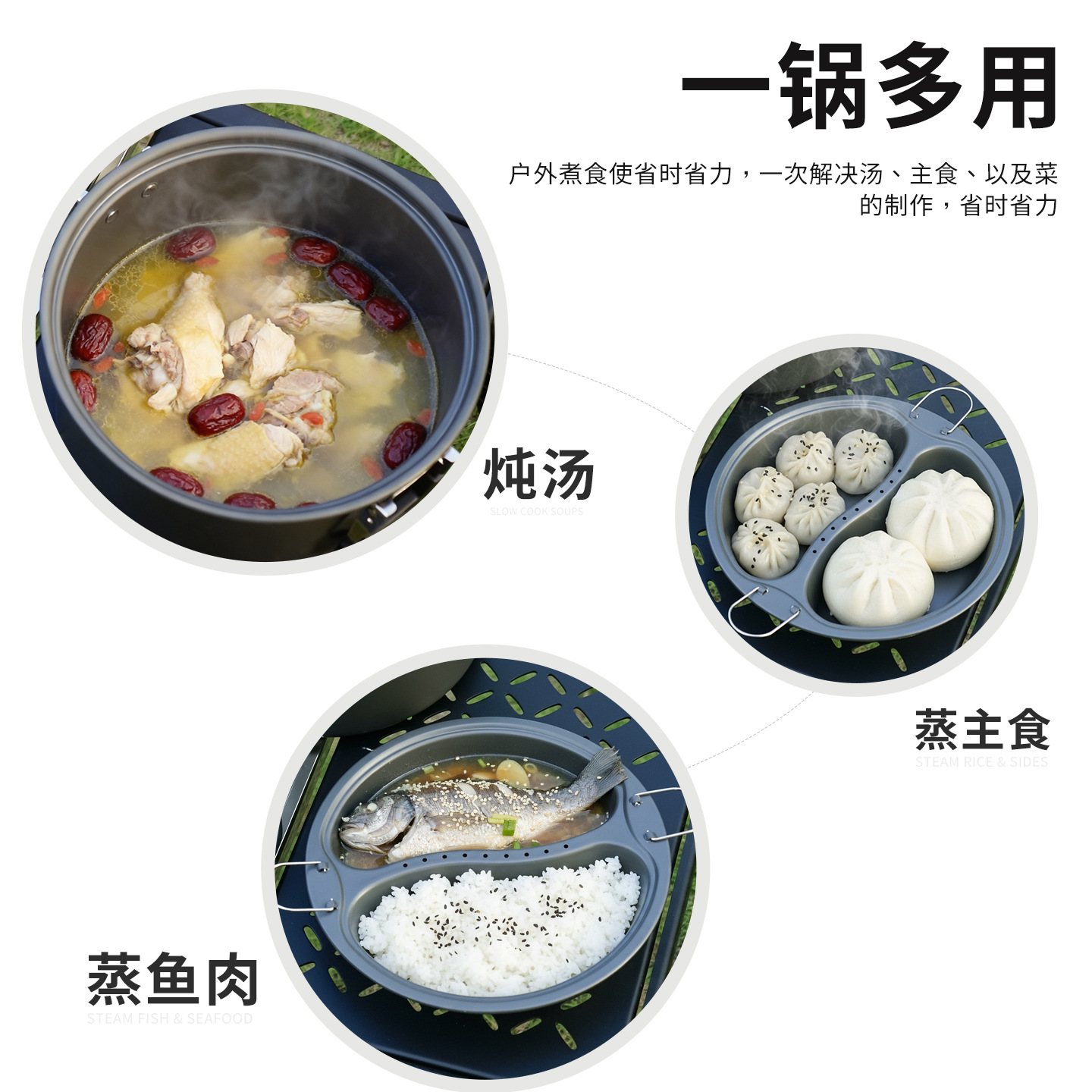 6.5L Large Capacity Mandarin D - Camping Cooking Set Large ulasan dan harga