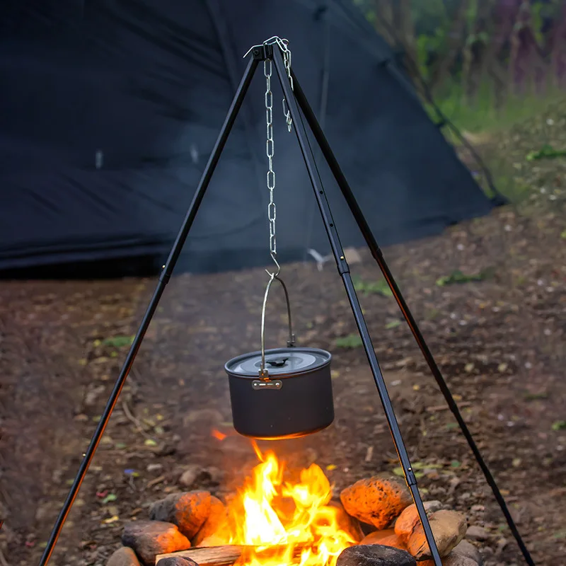 1Pc Outdoor Bonfire Tripod Cam - Camping Cooking Pot Tripod ulasan dan harga
