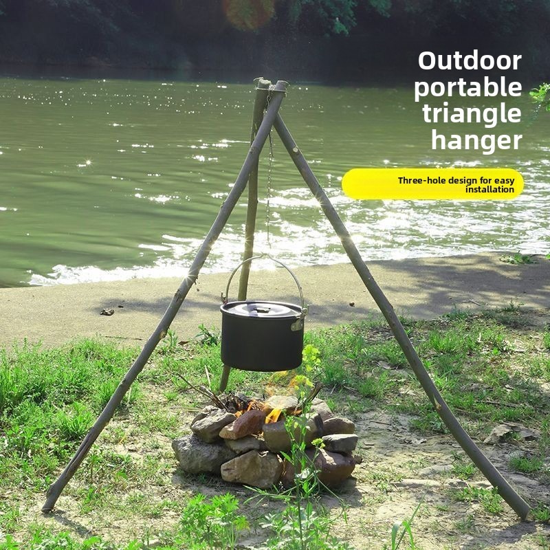 Outdoor BBQ Tripod Portable De - Camping Cooking Pot Tripod ulasan dan harga