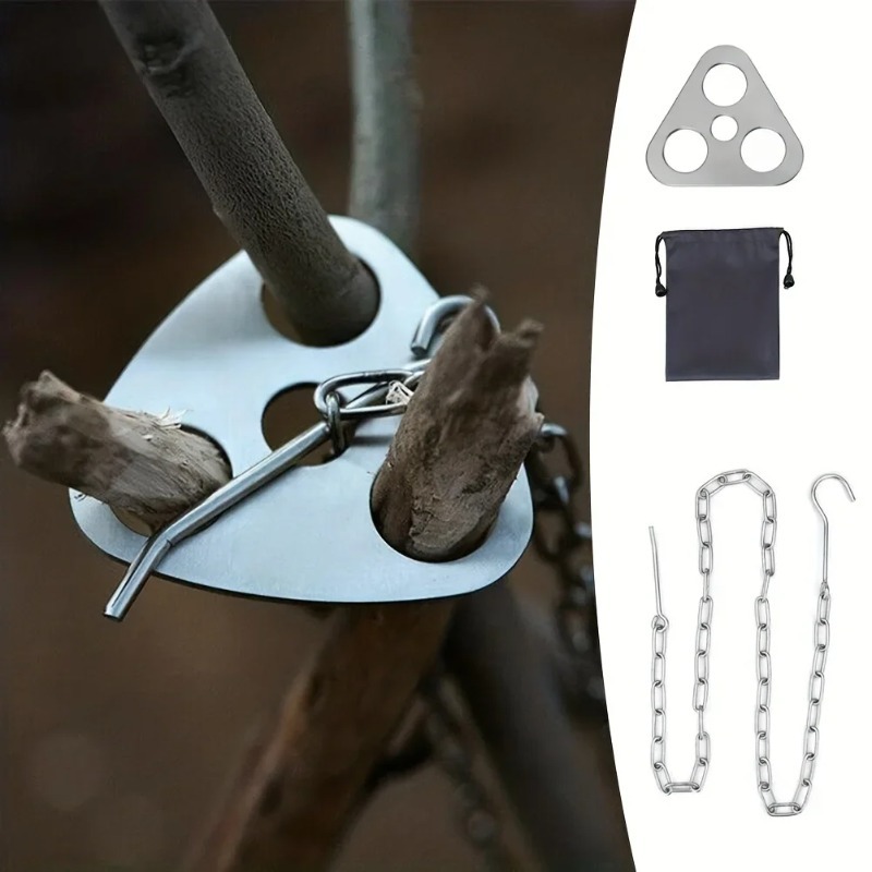 Outdoor BBQ Tripod Portable De - Camping Cooking Pot Tripod ulasan dan harga