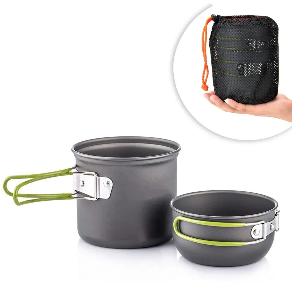 Camping Cookware Mess Kit Ultr - Camping Cooking Rice ulasan dan harga
