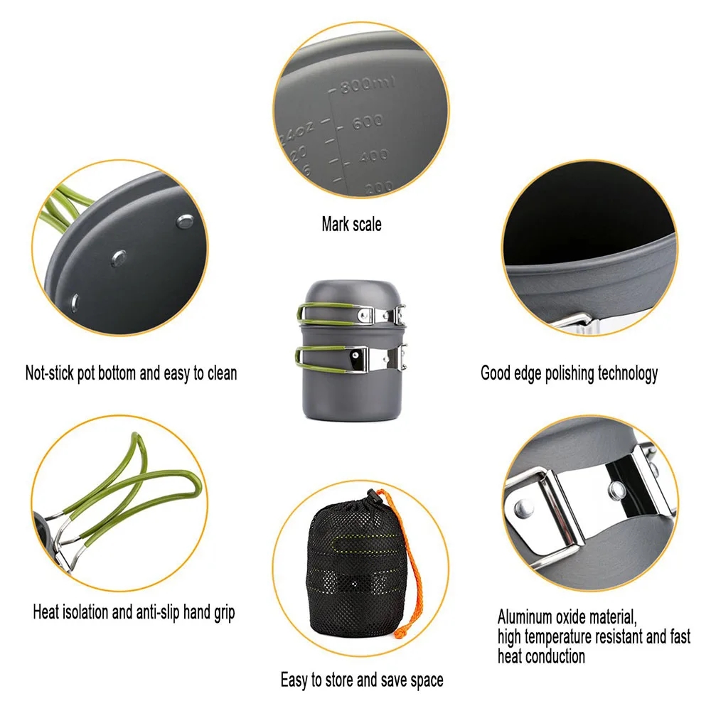 Camping Cookware Mess Kit Ultr - Camping Cooking Rice ulasan dan harga