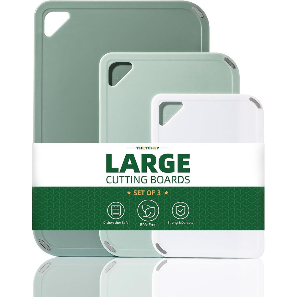 Plastic Cutting Board Set of 3 - Camping Cooking Set Large ulasan dan harga