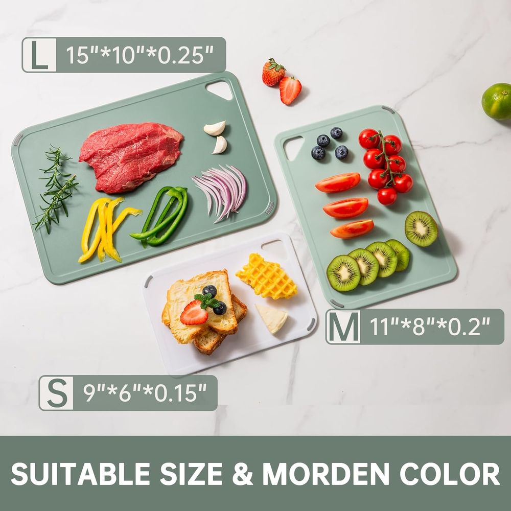 Plastic Cutting Board Set of 3 - Camping Cooking Set Large ulasan dan harga