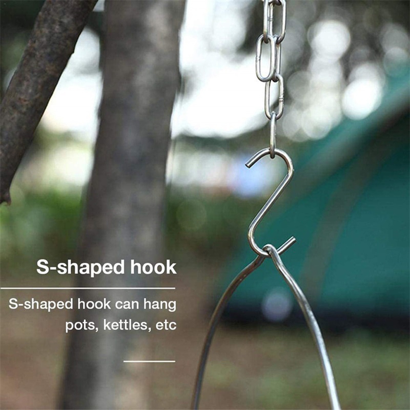 Stainless Steel Camping Tripod - Camping Cooking Pot Tripod ulasan dan harga