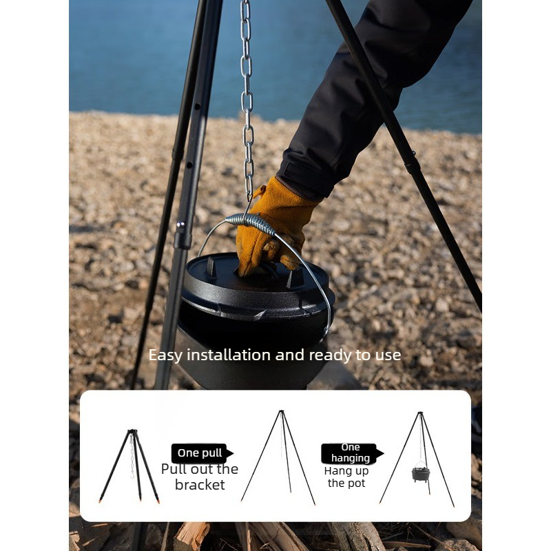 Aluminum Alloy Hanging Pot Bra - Camping Cooking Pot Tripod ulasan dan harga