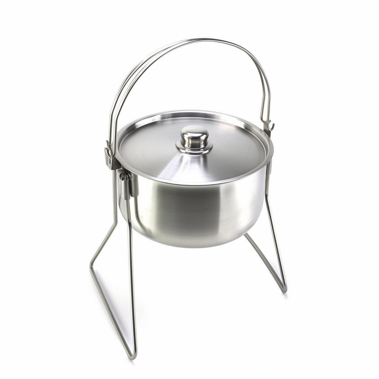 Pot with Tripod Frame Stainles - Camping Cooking Pot Tripod ulasan dan harga