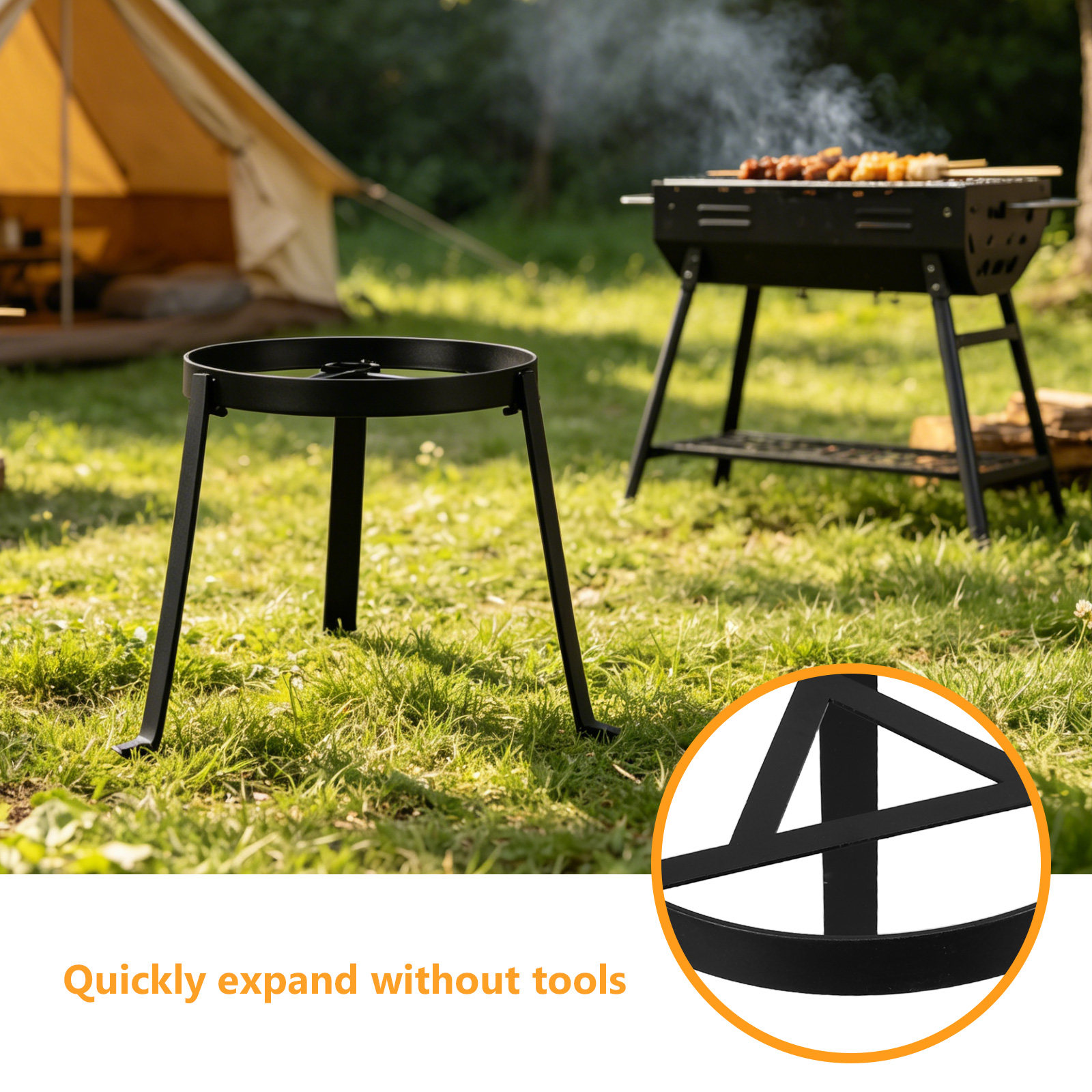 Campfire Cooking Stand Portabl - Camping Cooking Over Fire ulasan dan harga