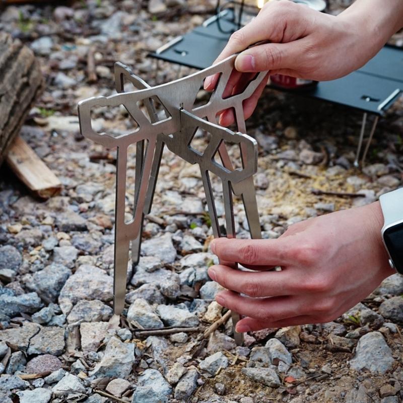 55KD Foldable Camp Stove Base  - Camping Cooking Pot Tripod ulasan dan harga