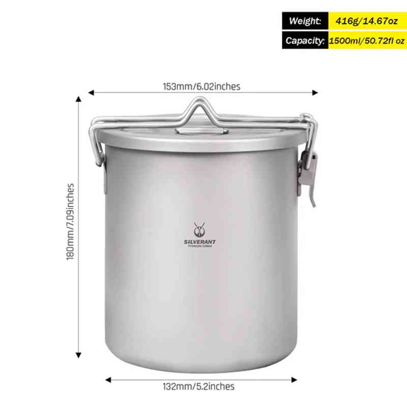 Silverant Camping Titanium Pot - Camping Cooking Rice ulasan dan harga