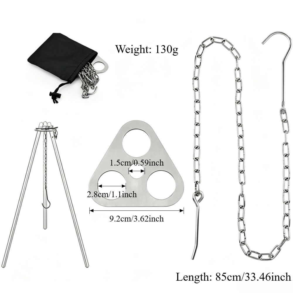 Adjustable Camping Tripod for  - Camping Cooking Pot Tripod ulasan dan harga