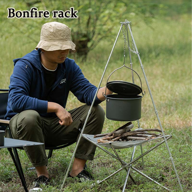 Camping Bonfire Tripod Portabl - Camping Cooking Pot Tripod ulasan dan harga