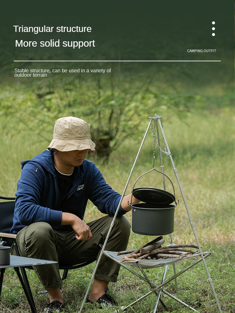 Camping Bonfire Tripod Portabl - Camping Cooking Pot Tripod ulasan dan harga