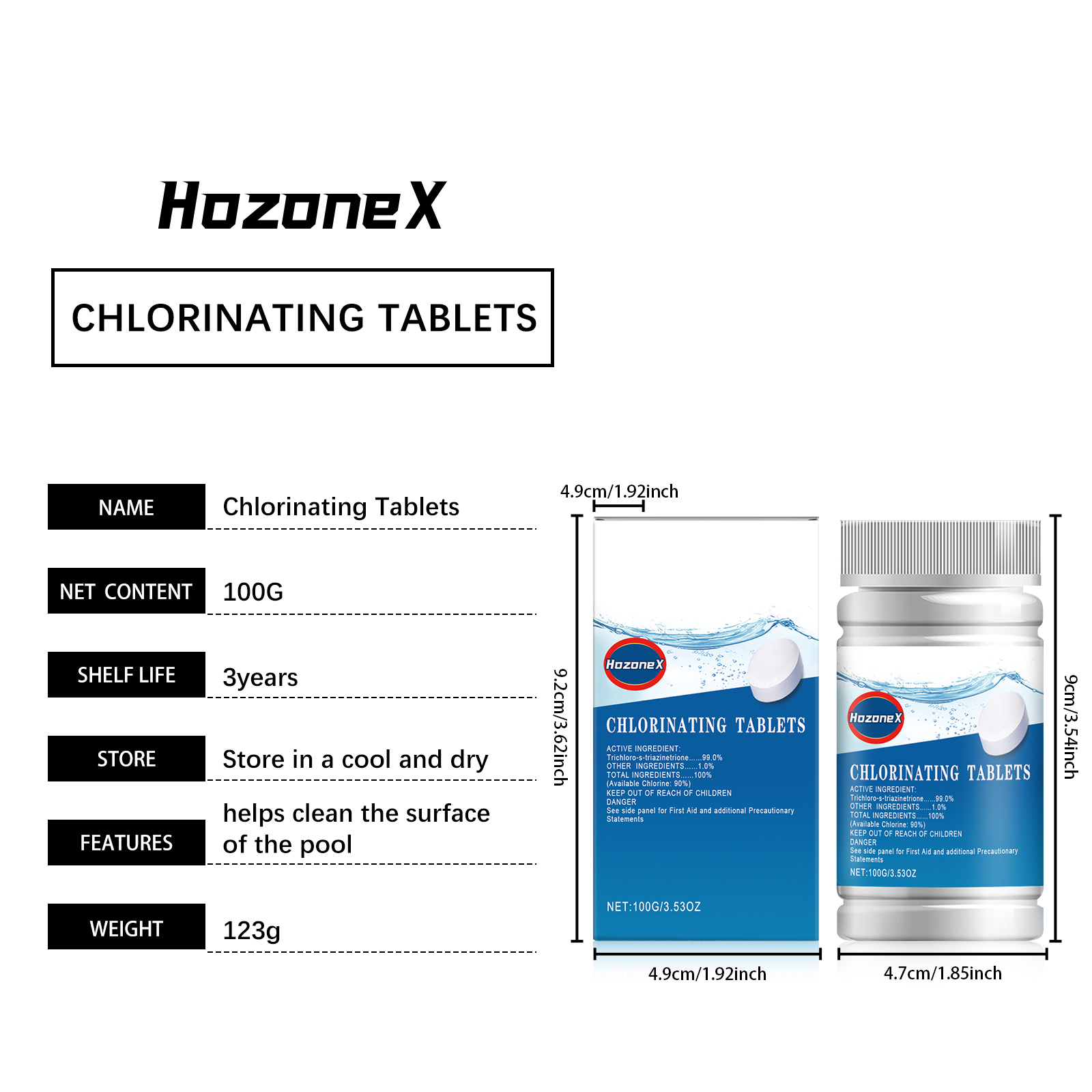 100g Swimming Pool Cleaning Ef - Water Purification Tablet ulasan dan harga