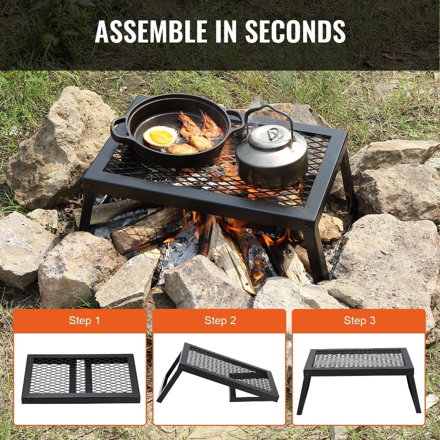 Folding Campfire Grill Heavy D - Camping Cooking Over Fire ulasan dan harga