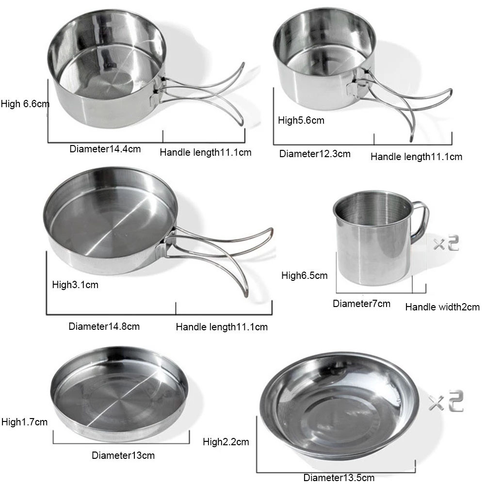 8Pcs Camping Cookware Set Kitc - Camping Cooking Set Large ulasan dan harga