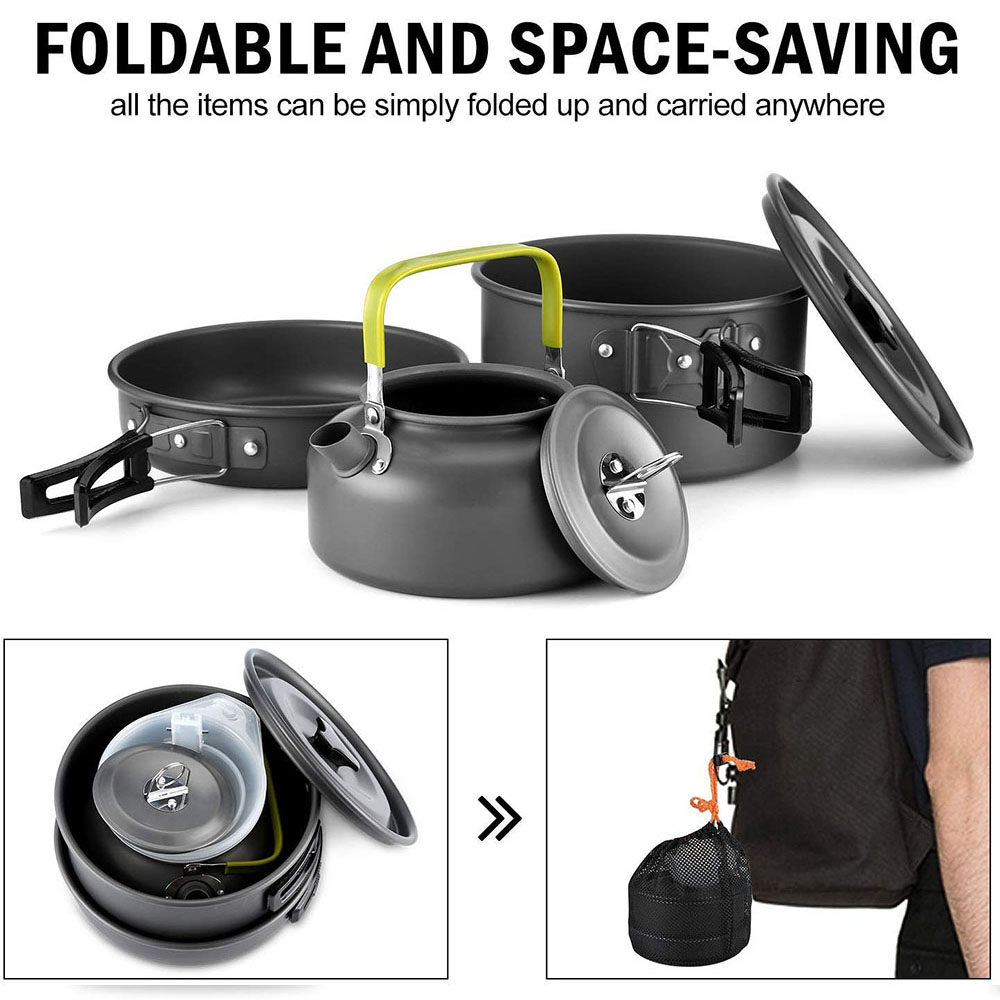 Camping Cookware Set Aluminum  - Camping Cooking Set Large ulasan dan harga
