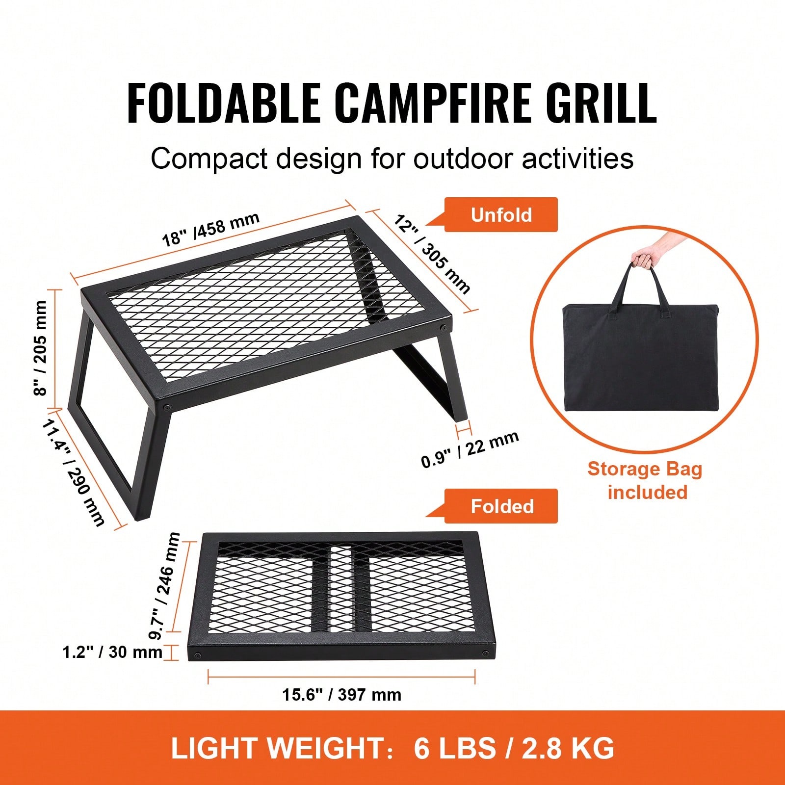 Folding/Swivel Campfire Grill, - Camping Cooking Over Fire ulasan dan harga