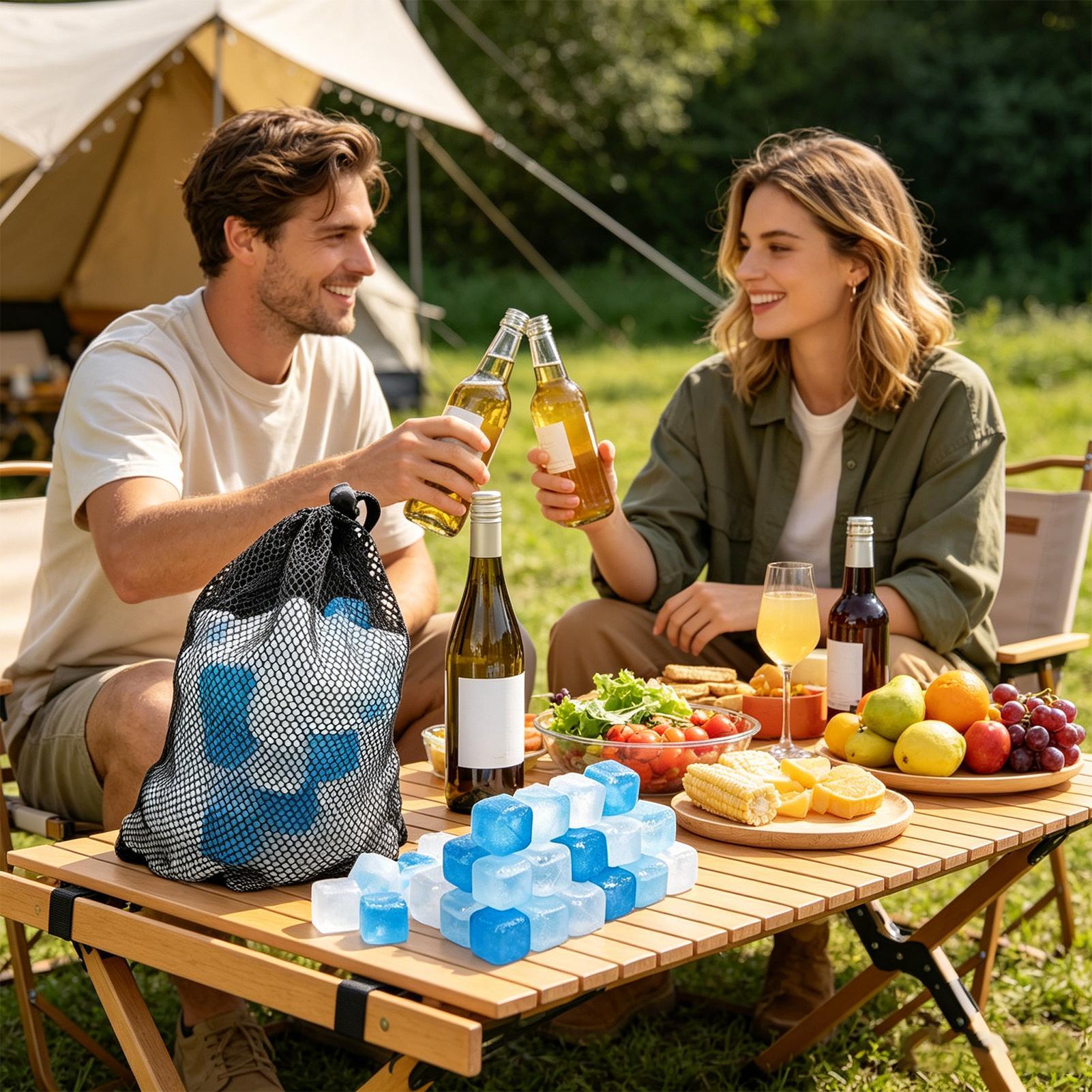 100 Pack Reusable Ice Cubes BP - Camping Cooking Utensils ulasan dan harga