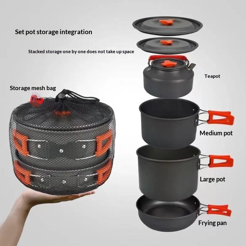 Portable Aluminum Camping Cook - Camping Cooking Set Large ulasan dan harga