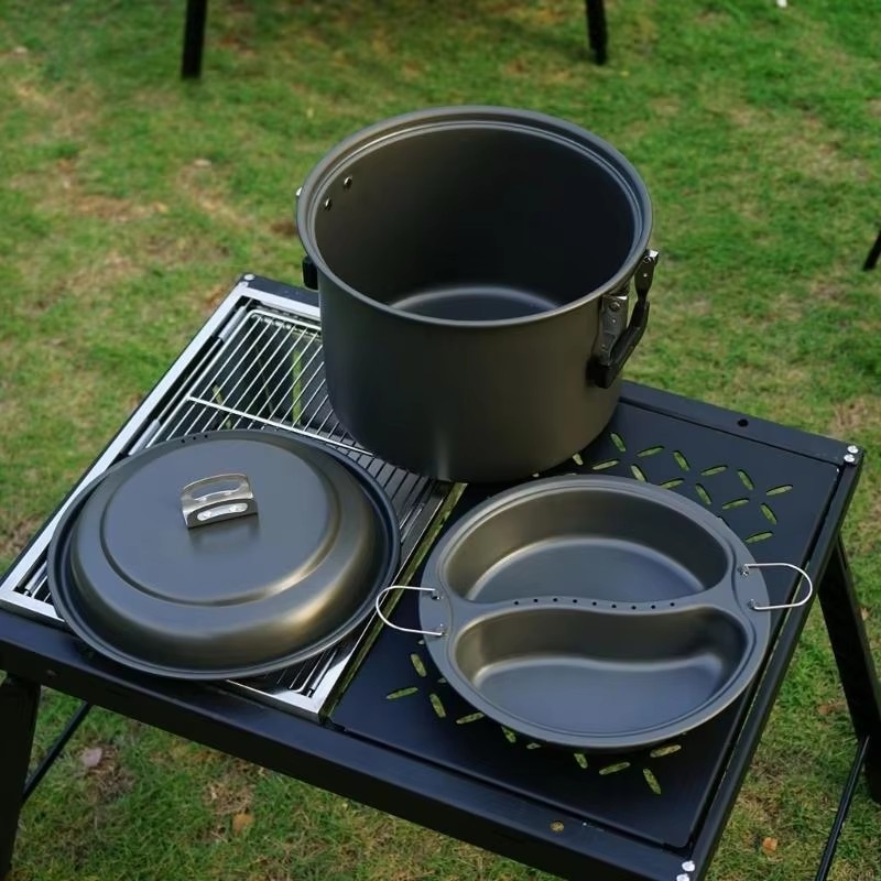 Camping Cookware Aluminum Camp - Camping Cooking Set Large ulasan dan harga