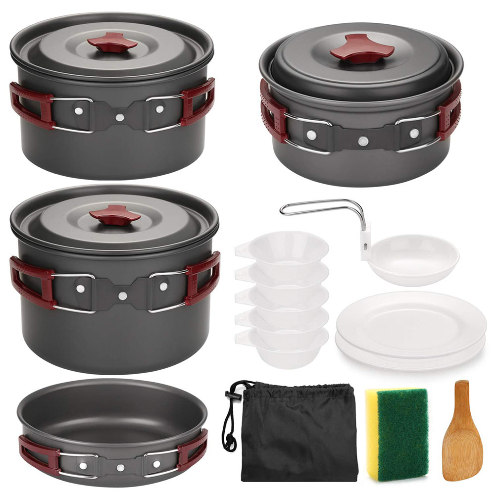 Outdoor Camping Cookware Kit N - Camping Cooking Rice ulasan dan harga