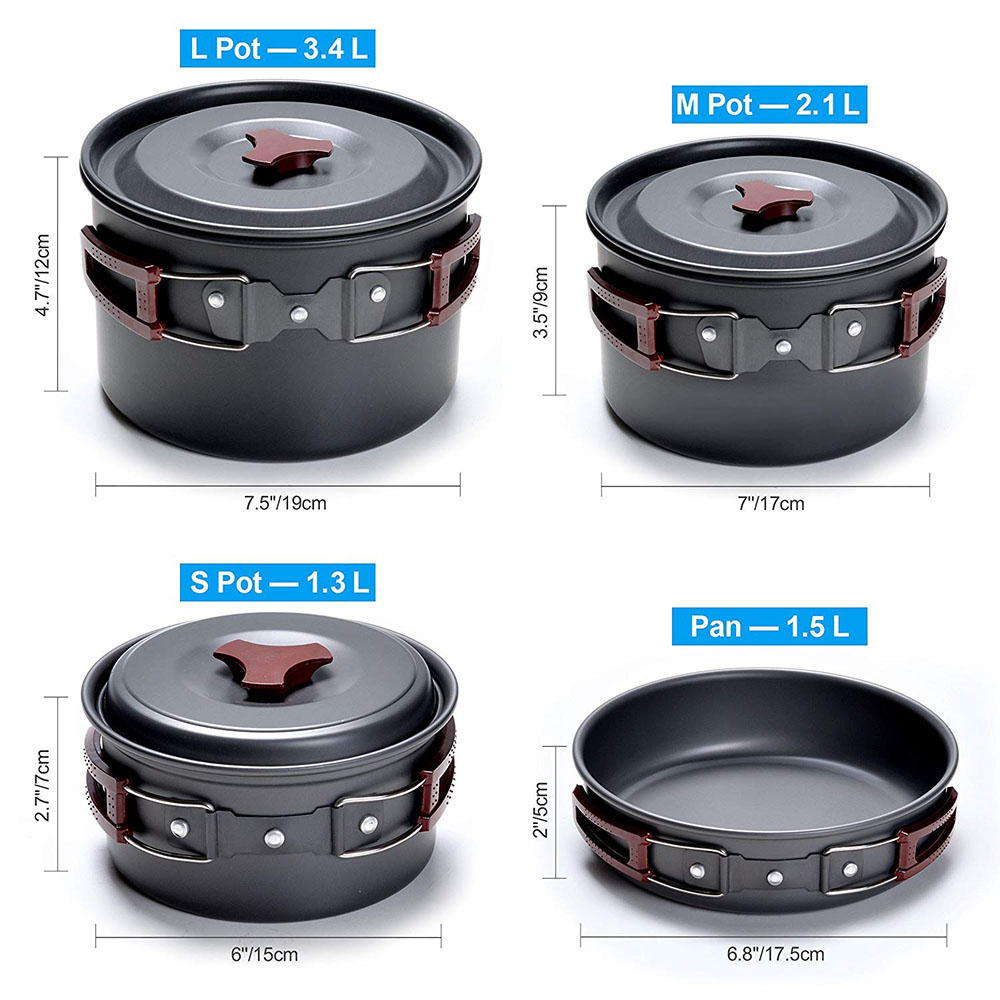 Outdoor Camping Cookware Kit N - Camping Cooking Rice ulasan dan harga