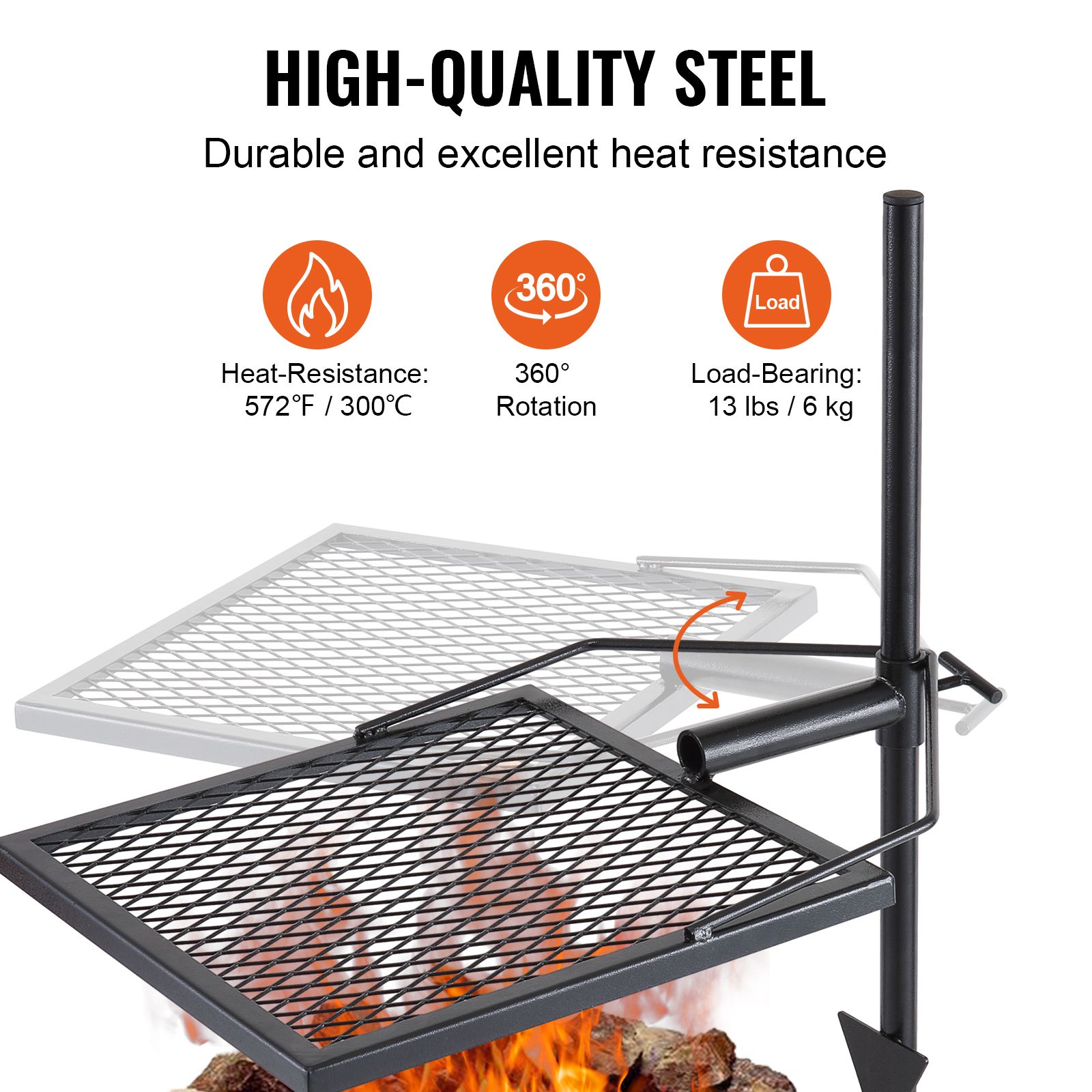 Swivel Campfire Grill, Fire Pi - Camping Cooking Over Fire ulasan dan harga