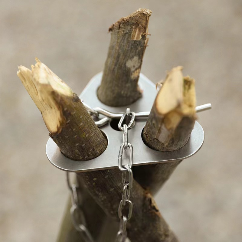 1pc Camping Tripod Iron Materi - Camping Cooking Pot Tripod ulasan dan harga